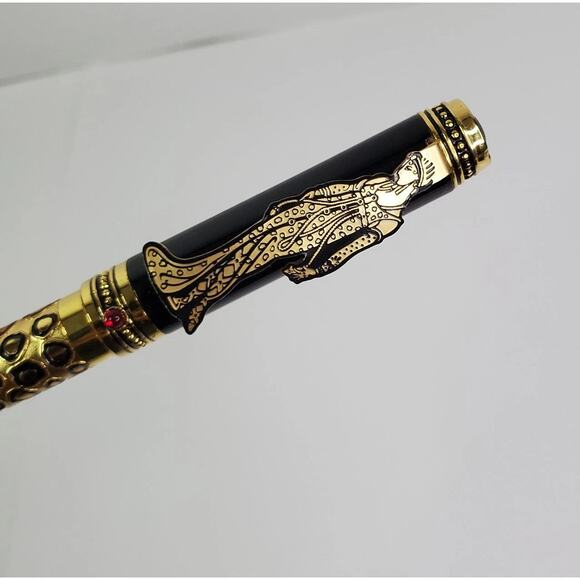 Franklin Mint House Of Erte Cabochon Leopard Fountain Pen - Picture 9 of 10